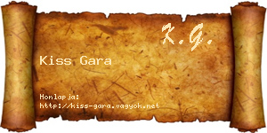 Kiss Gara névjegykártya